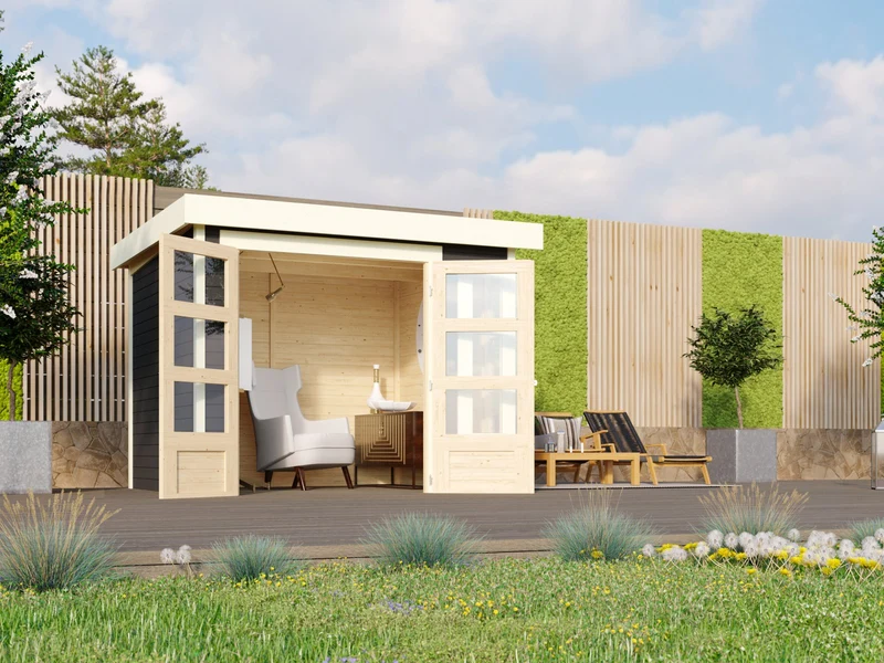 Norlinio Gartenhaus Kerken 3 terragrau inkl. Fußboden