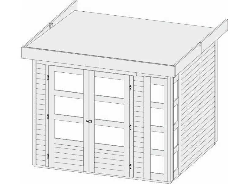 Norlinio Gartenhaus Kerken 3 terragrau inkl. Fußboden