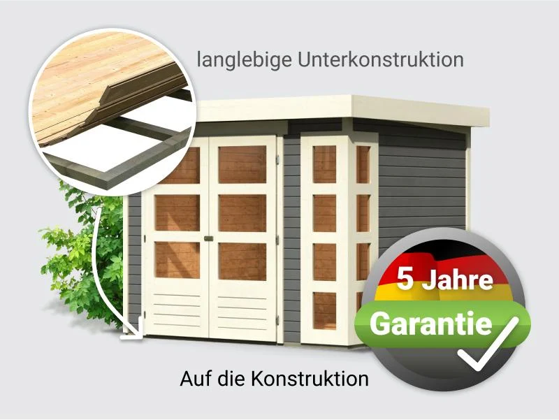 Norlinio Gartenhaus Kerken 3 terragrau inkl. Fußboden