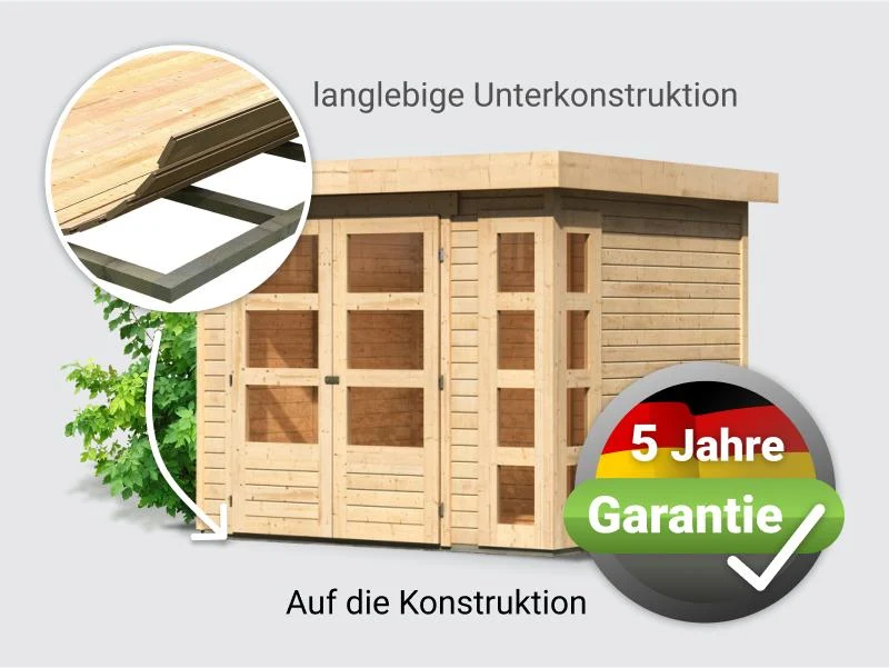Norlinio Gartenhaus Kerken 3 natur inkl. Fußboden