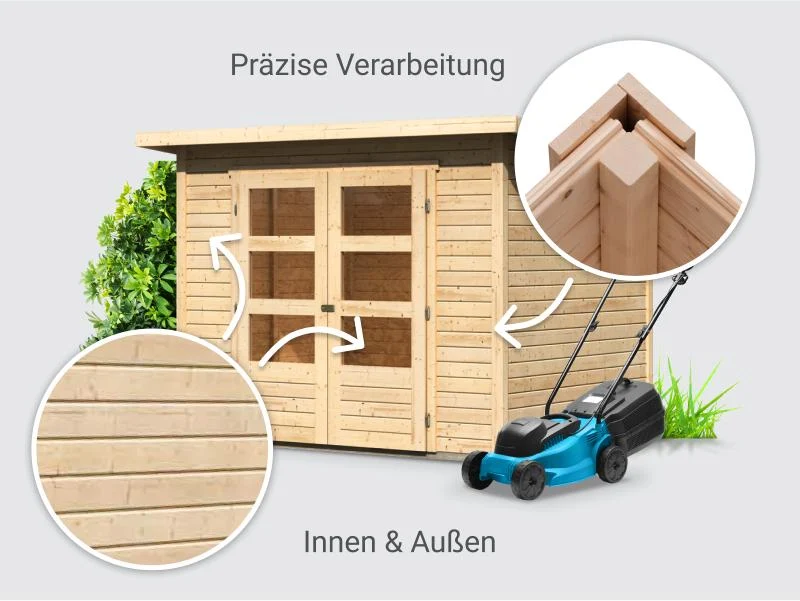 Norlinio Gartenhaus Stegen 3 natur inkl. Fußboden