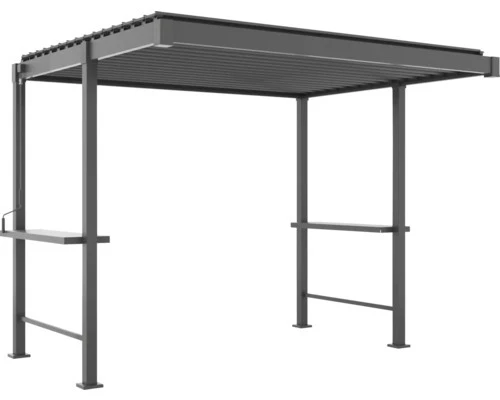 B-Ware Konsta Grillpavillon Grillpergola Pergola Lamellen anthrazit 300x250cm