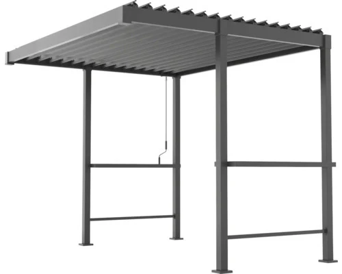 B-Ware Konsta Grillpavillon Grillpergola Pergola Lamellen anthrazit 300x250cm
