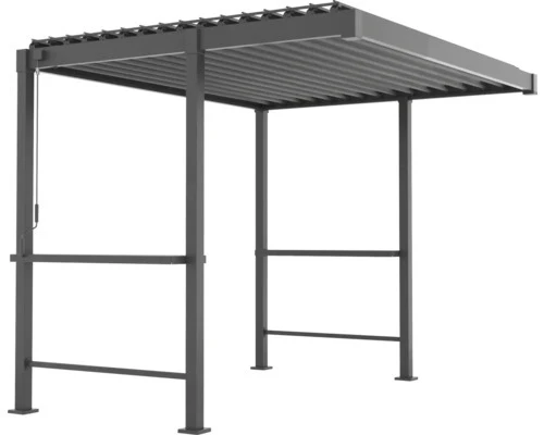 B-Ware Konsta Grillpavillon Grillpergola Pergola Lamellen anthrazit 300x250cm