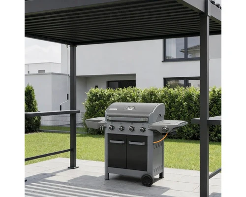 B-Ware Konsta Grillpavillon Grillpergola Pergola Lamellen anthrazit 300x250cm