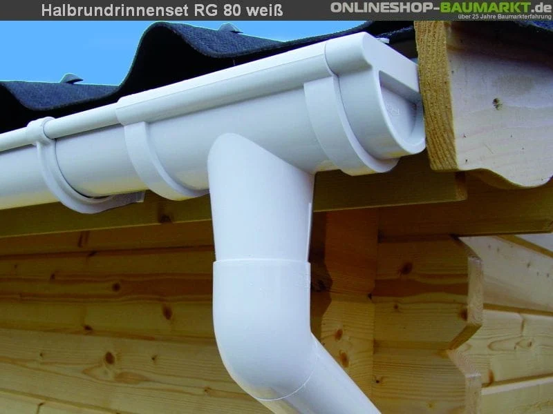 Dachrinnen Set RG 80 weiß Erkerhaus Typ 03