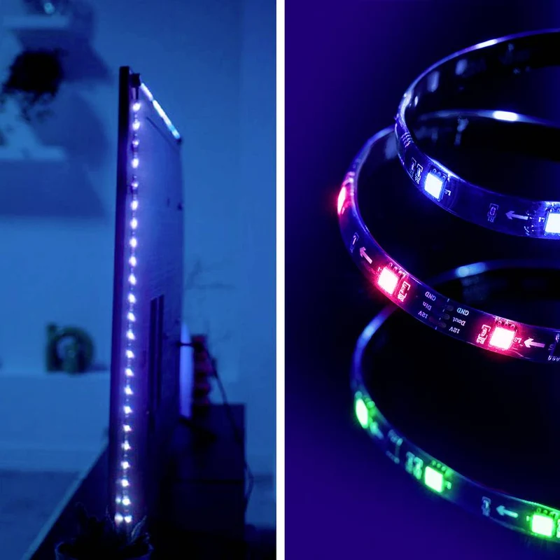 B-Ware WiZ LED Streifen Set Lichtband Sync Box Starter Kit Schwarz 260 cm EU RGB CCT789