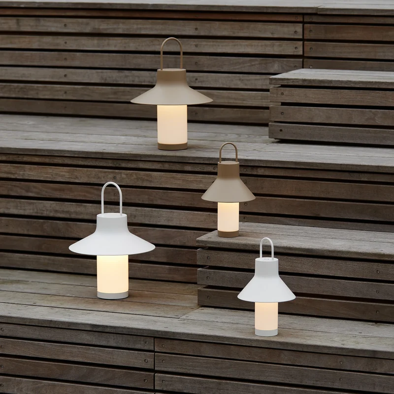 B-Ware LOOM DESIGN Tischleuchte Akku Lampe LED Leuchte Weiß Shadow Small IP65