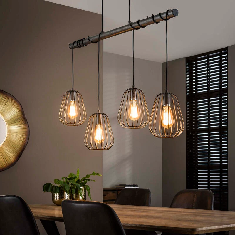 B-Ware LifestyleFurn Hängeleuchte Hängeleuchte Lampe Leuchte Decke Kooitje vierflammig