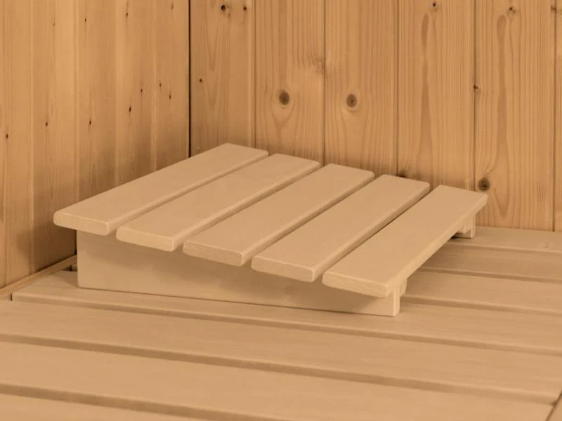 Karibu Sauna Siirin inkl. 9kW Ofen mit ext. Steuerung mit Klarglas Ganzglastür -mit Dachkranz-