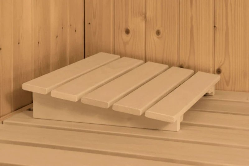 Karibu Sauna Sodin inkl. 9 kW Bioofen ext. Steuerung mit Klarglas Ganzglastür - mit Dachkranz -