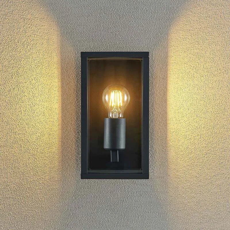 B-Ware Lindby Außenwandleuchte Peldar LED Gartenlampe anthrazit 26cm dimmbar IP44