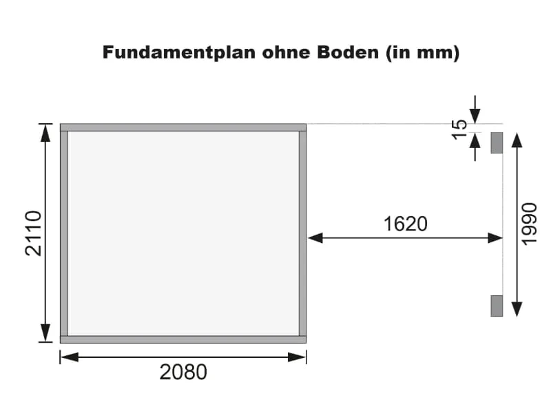 Karibu Gerätehaus Merseburg 4 SET mit Anbaudach