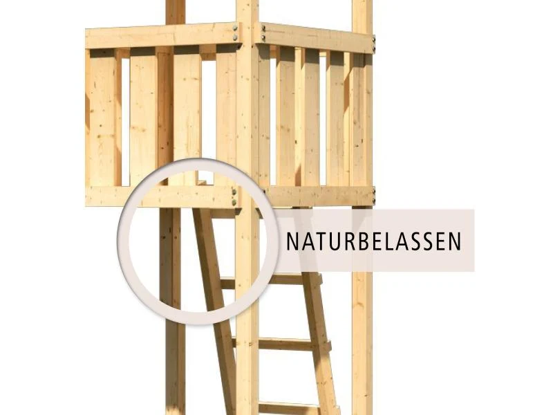 Karibu Stelzenhaus Frieda + Rutsche blau + Doppelschaukel