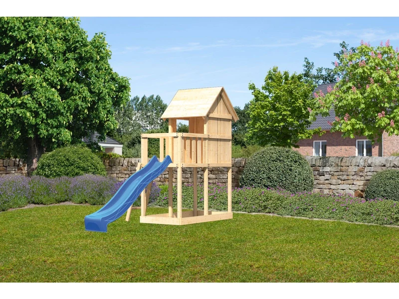 Karibu Stelzenhaus Frieda + Rutsche blau