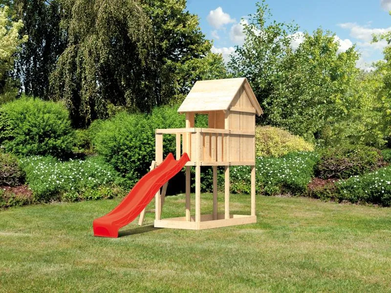 Karibu Stelzenhaus Frieda + Rutsche rot