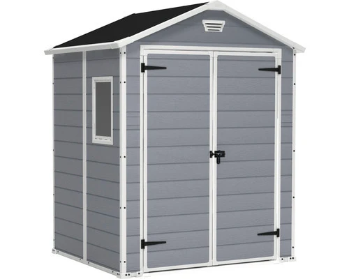 B-Ware Keter Gerätehaus Manor Gartenhaus Geräteschuppen mit Fußboden 175 x 145 cm grau