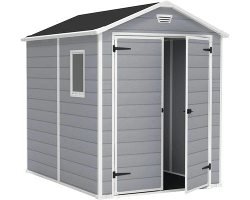 B-Ware Keter Gerätehaus Manor Gartenhaus Geräteschuppen mit Fußboden 175 x 145 cm grau