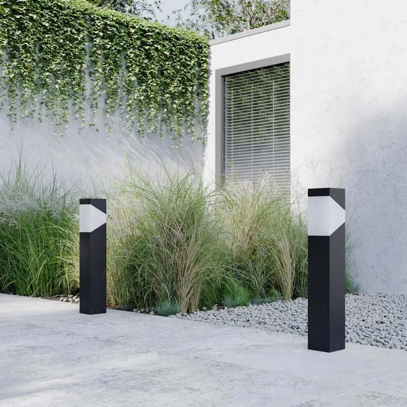 B-Ware Lucande Sockelleuchte Kiran Gartenleuchte LED dimmbar IP44 grau 60cm Metall