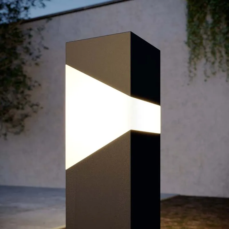 B-Ware Lucande Sockelleuchte Kiran Gartenleuchte LED dimmbar IP44 grau 60cm Metall