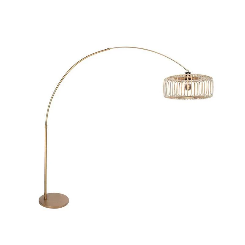 B-Ware Steinhauer Bogen-Stehlampe Sparkled Light dimmbar Holz Leuchte bronze 240cm