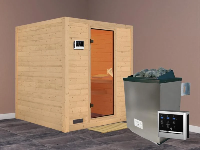 Mojave - Karibu Sauna inkl. 9-kW-Ofen - ohne Dachkranz -