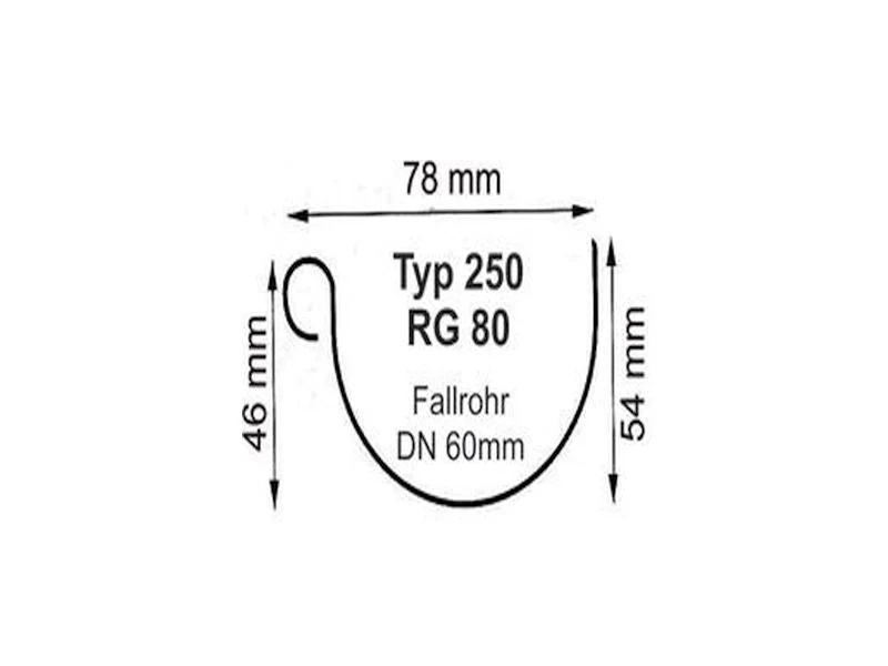 Dachrinnen Set RG 80 braun 300 cm Satteldachverlängerung