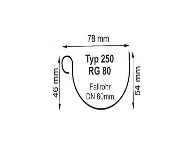 Dachrinnen Set RG 80 braun 300 cm Satteldachverlängerung