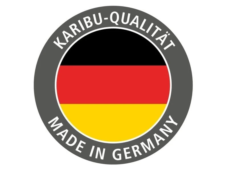 Karibu Sauna Sodin inkl. 9 kW Bioofen ext. Steuerung mit Klarglas Ganzglastür - ohne Dachkranz -