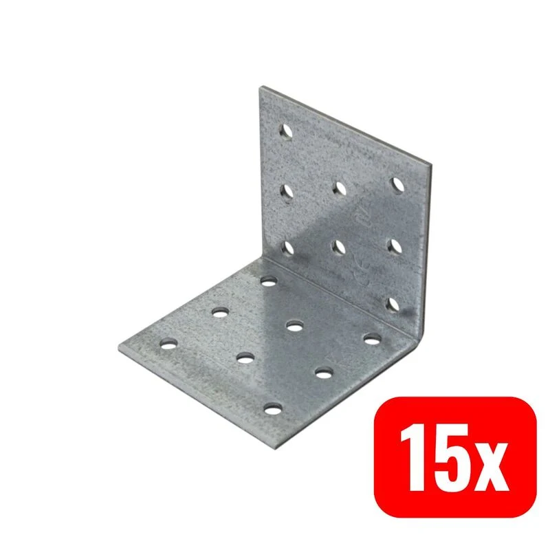 15x B-Ware Vormann Lochplattenwinkel Verzinkt, 10 X 10 X 10 Cm