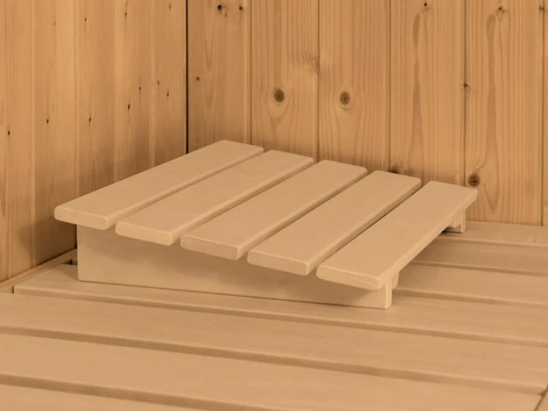 Karibu Sauna Variado mit 9 kW Ofen ext. Steuerung, mit moderner Saunatür -ohne Dachkranz-