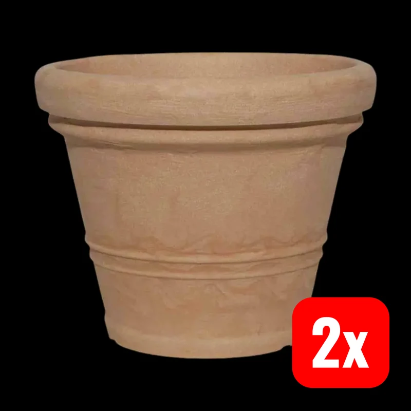 2x B-Ware Siena Garden Pflanzgefäß Blumenkübel AMALIA 70 Kunststoff Terracotta 2 STÜCK