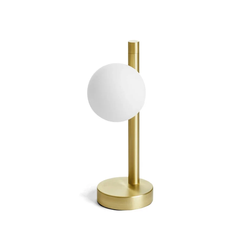B-Ware miloox by Sforzin Tischleuchte Lampe Pomi Glas Metall gold gebürstet weiß 28 cm