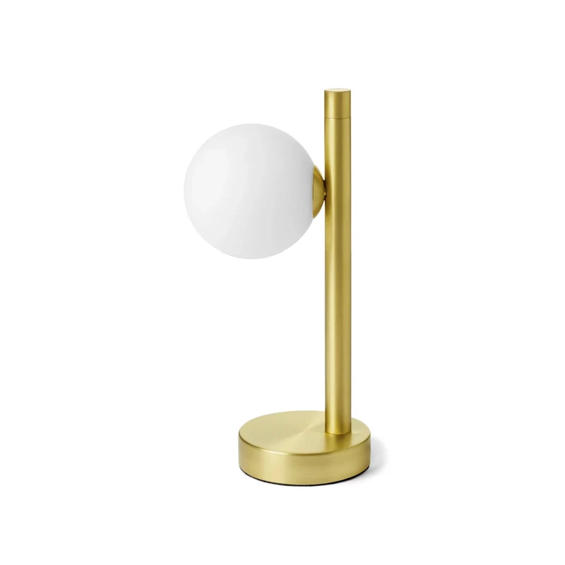 B-Ware miloox by Sforzin Tischleuchte Lampe Pomi Glas Metall gold gebürstet weiß 28 cm