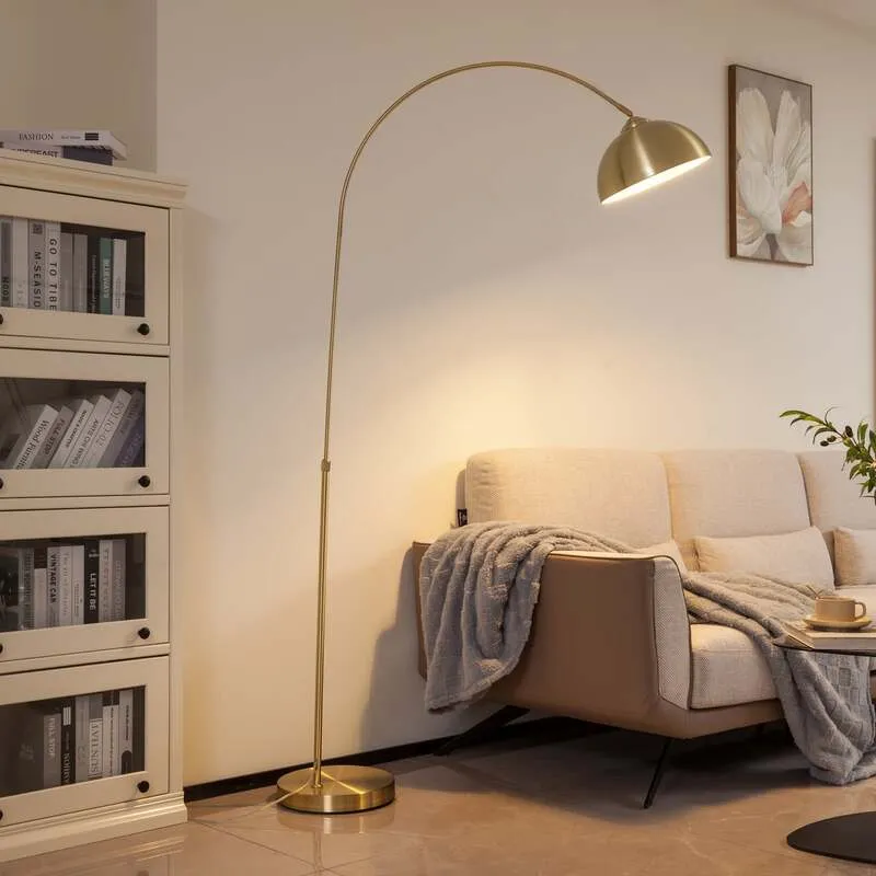 B-Ware Lindby Stehleuchte Lennart LED Lampe höhenverstellbar messing 183cm E27 Leuchte