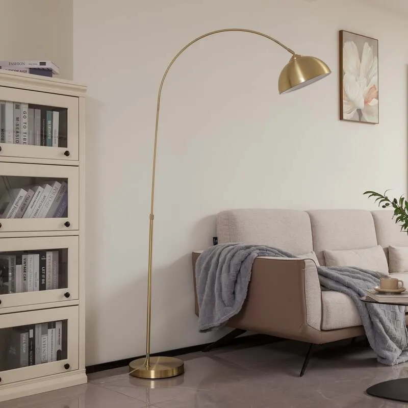 B-Ware Lindby Stehleuchte Lennart LED Lampe höhenverstellbar messing 183cm E27 Leuchte