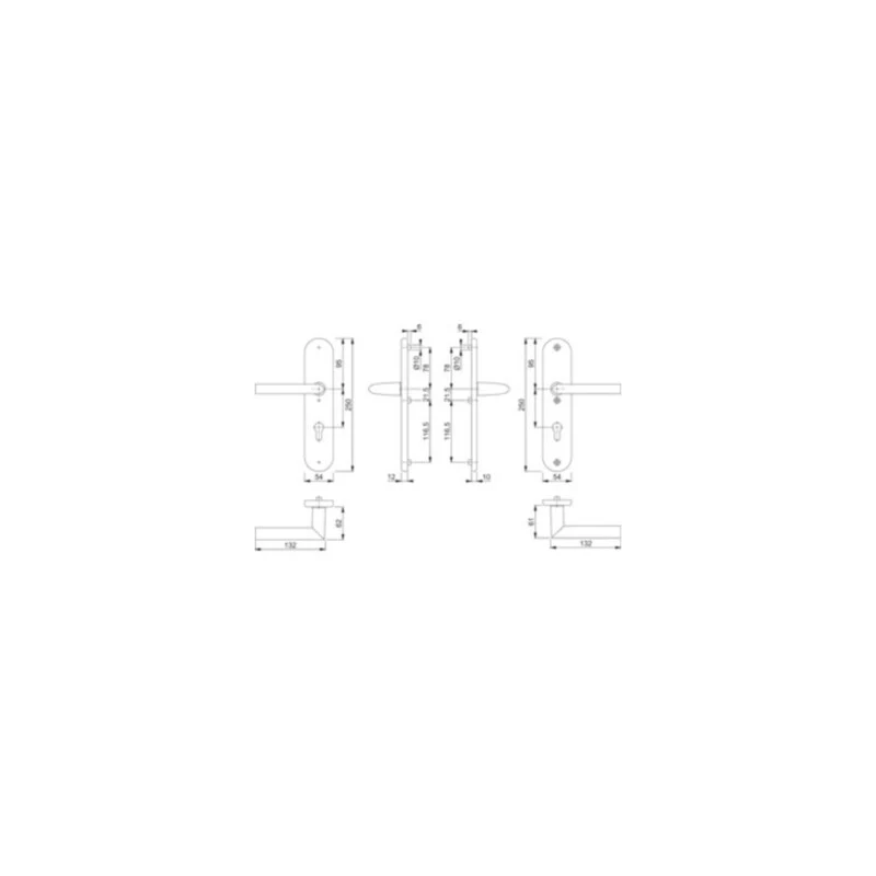 B-Ware Hoppe Drückergarnitur Stockholm 76G/3331/3440/1140 ES1 SK2 PZ Aluminium
