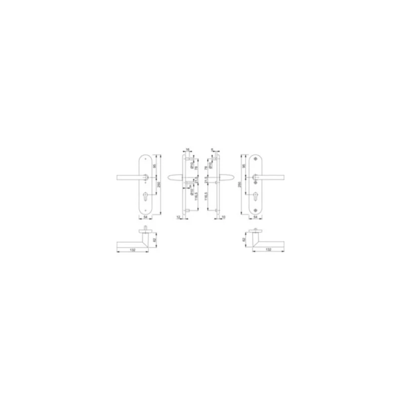 B-Ware Hoppe Drückergarnitur Stockholm 76G/3331/3440/1140 ES1 SK2 PZ Aluminium