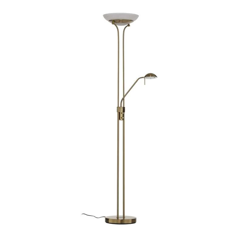 B-Ware Lindby Stehlampe Yveta LED dimmbar Leselampe messing 183cm mit Schalter Leuchte