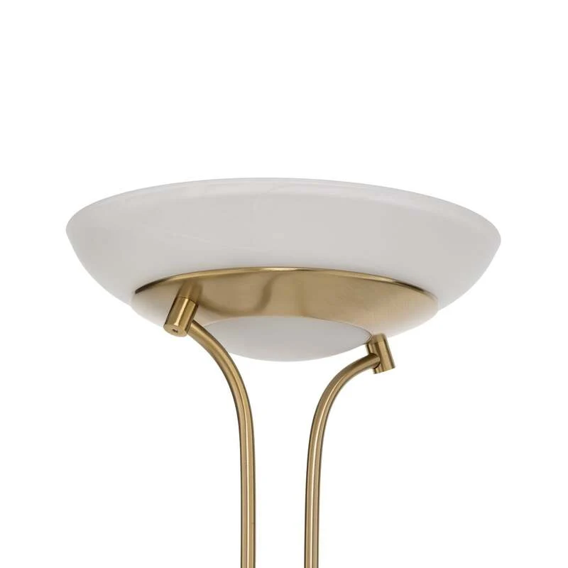 B-Ware Lindby Stehlampe Yveta LED dimmbar Leselampe messing 183cm mit Schalter Leuchte