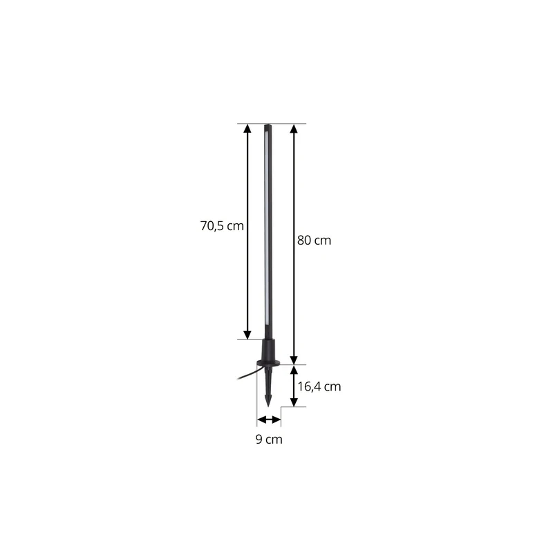 B-Ware Lindby Wegeleuchte Gartenleuchte Neano LED Pollerleuchte schwarz 80cm IP65