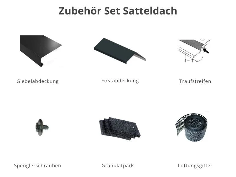Zubehör Set für Karibu Gartenhaus Lagor 2 38 mm 2-Raum-Haus
