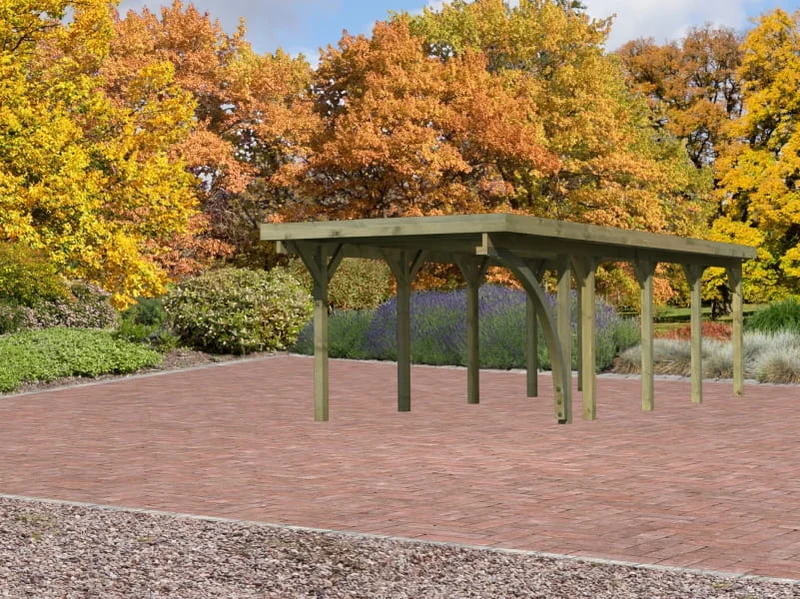 Karibu Carport Classic Einzel 3 mit 1 Einfahrtsbogen kdi