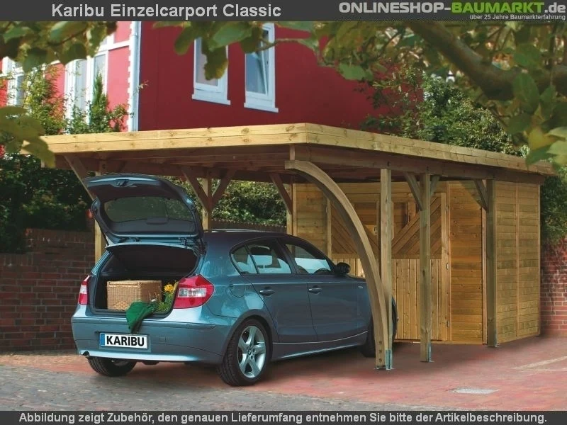 Karibu Carport Classic Einzel 3 mit 1 Einfahrtsbogen kdi