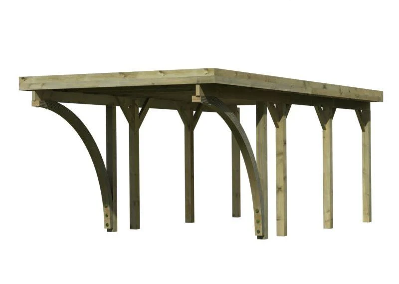 Karibu Carport Classic Einzel 2 mit 2 Einfahrtsbögen kdi