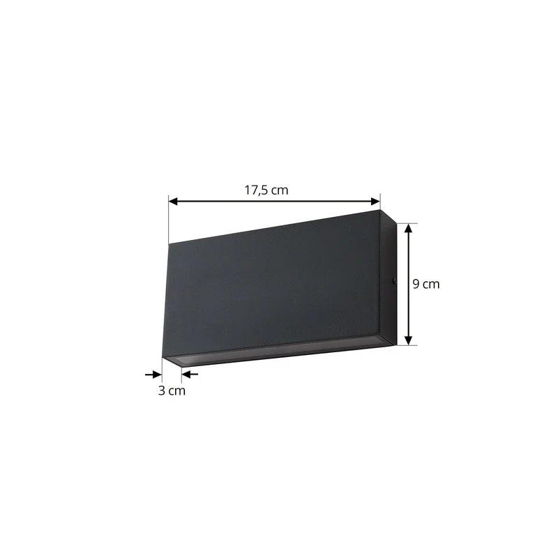 B-Ware Lindby LED Außenwandlampe Leuchte Jarte schwarz Metall IP54 17cm