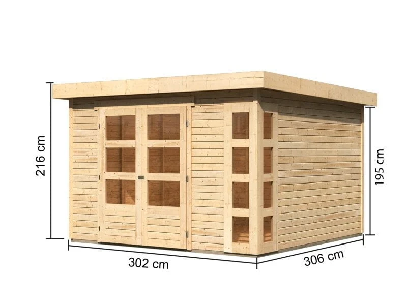 Karibu Gartenhaus Kerko 6 natur 19 mm