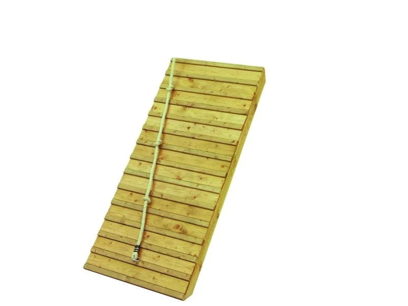 Karibu Akubi Holzrampe mit Klettertau natur