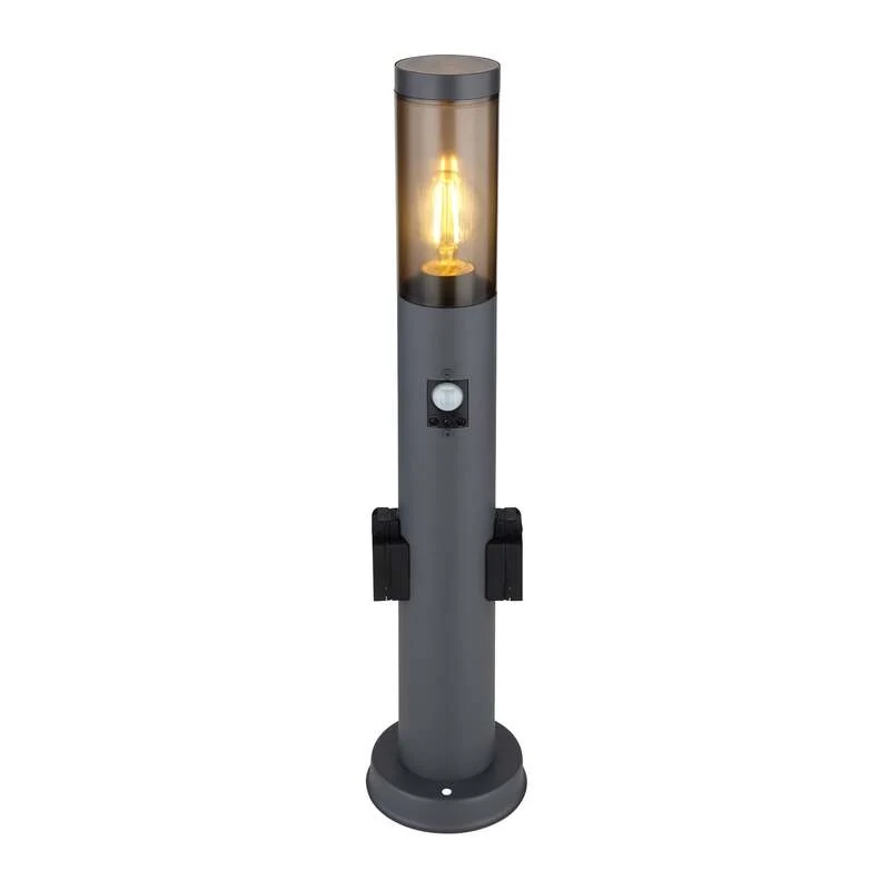 B-Ware Globo Wegeleuchte Boston Gartenleuchte mit Steckdosen und Sensor anthrazit 60cm