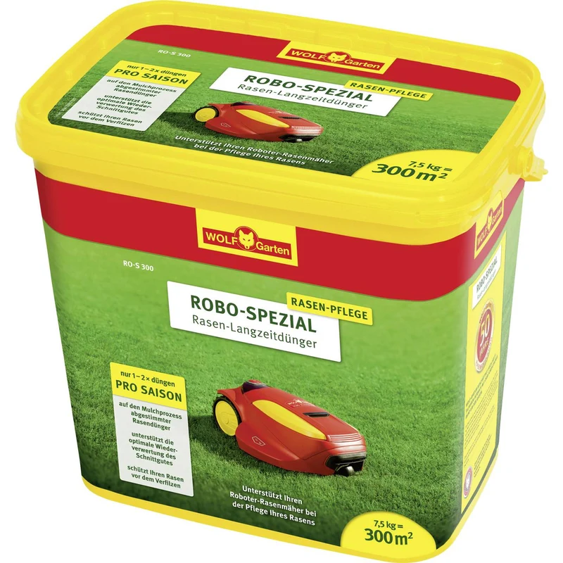 2x B-Ware WOLF-Garten Rasendünger Dünger Mähroboter RO-S 300 Rasen 7,5 kg 2 STÜCK